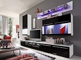Details zu "WOHNWAND ANBAUWAND WOHNZIMMER M&Ouml;BEL WEI&szlig; GLANZ +GRATIS BELEUCHTUNG 08918"