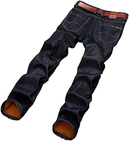 Mens Stretch Winter Jeans Fleece Lined Thick Casual Pants (28)