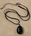 Necklace - Black Onyx Drop Pendant - Minor Irregularities Must be Expected