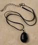 Necklace - Black Onyx Drop Pendant - Minor Irregularities Must be Expected