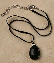 Necklace - Black Onyx Drop Pendant - Minor Irregularities Must be Expected