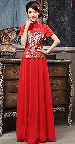 ドレス ワンピース チャイナ チャイナドレス イブニングドレス ロング マキシ 刺繍 ヴィンテージ セクシー フレア ２次会 エレガンス 花柄 美脚 デート パーティ 秋物 冬物 可愛いスカーフ付き R154