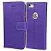 iPhone 6 Case, BUDDIBOX [Wallet Case] Premium PU Leather Wallet Case with [Kickstand] Card Holder and ID Slot for Apple iPhone 6, (Purple with Pink)