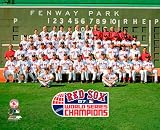 Boston Red Sox - 2007 World Series Champions Team Sit Down next to Green Monster at Fenway Park - MLB Color 8x10 Photo