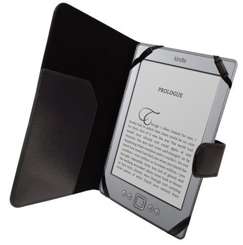 Accessory Village Black Luxury BookLover Case Cover Wallet For Amazon Kindle Wi-Fi, 6