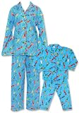 Papa Bear Mermaids Blue Matching Flannel Loungewear