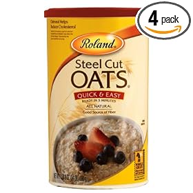 Roland Steel Cut Oats, Quick and Easy, 24-Ounce Cans (Pack of 4)