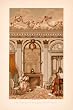 1876 Chromolithograph Interior Guitar Chair 18th Century Ceiling Decoration Art - Original Chromolithograph