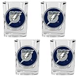 NHL Tampa Bay Lightning Four Piece Square Shot Glass Set
