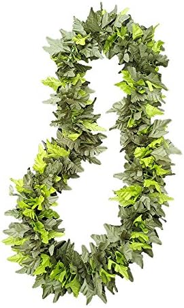 Hawaiian Fern Lei - Hawaiian Lei - Ti Leaf Lei Substitute - Maile Lei Substitute - Lei For Man - Men's Lei - Male Lei - Silk Fern Lei