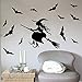 Halloween Witch Wall Art Sticker Door Stairs Living Room Bedroom Decor Teenager Kids Children Decal Murals Wallpaper Poster Party Decoration