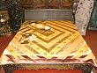 Tangerine Yellow Silk 5pcs India Bedding Bedspread King Throw 108 inch