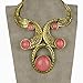 VTG 18KGP Gold Plated Choker Acrylic Chain Bib Necklace