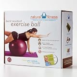 Natural Fitness Burst Resistant Exercise Ball (55cm, Plum) 515rNJBdc4L. SL160 Natural Fitness Burst Resistant Exercise Ball (55cm, Plum)