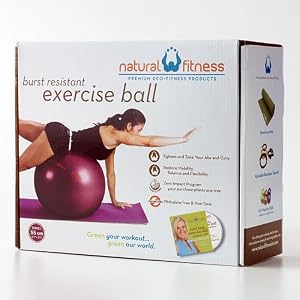 Natural Fitness Burst Resistant Exercise Ball (55cm, Plum)