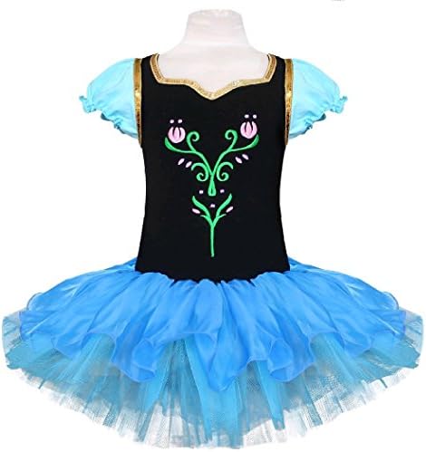Girls' Snow Princess Fancy Dancing Dress (110, Dark Blue)