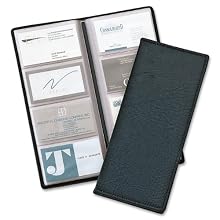 TOPS Cardinal Sewn Vinyl 96 Card File, Black, (34422)