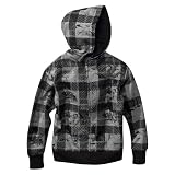 Boys' Shaun White Heather Gray Plaid Hoodie Sweatshirt