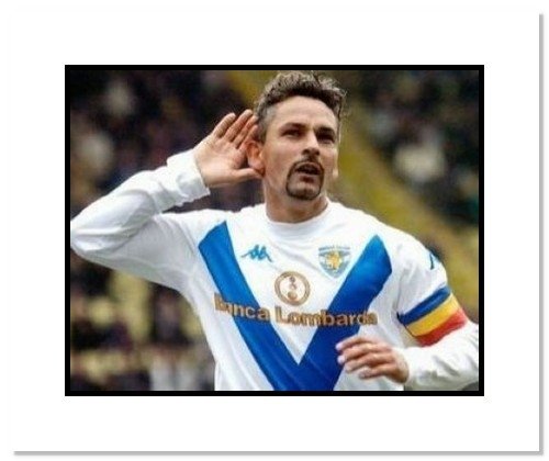 Roberto Baggio Brescia Double Matted 8x10 Photograph