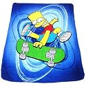 Bart Simpson Fleece Blanket, Blue, 125 x 150 Cm
