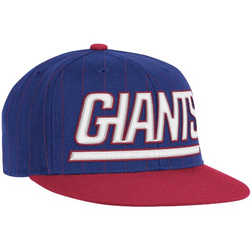 NFL Men's New York Giants End Zone Flat Visor Flex Hat - Tw84Z (Blue, Large/X-Large)