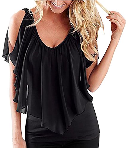 Makkrom Women's Summer V Neck Sexy Blouse