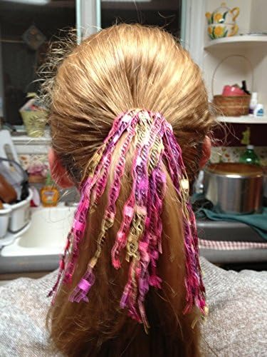 Ponytail holder, elastic, ponytail holder, yarn ponytail holders, pink, yellow