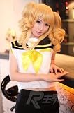 Blonde Anime Cosplay Costume Wig w/ Curly Pigtails