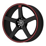 Motegi Racing MR116 (Series MR1167) Matte Black Finish With Red Accents - 17 X 7 Inch Wheel