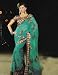 Green Shimmer Faux Georgette Indian Belly Dance Dress Wrap Sari Party Wear Saree with Blouse