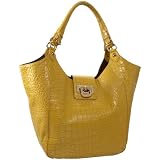 DKNY Croc-Embossed Leather Medium Slouchy Tote