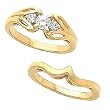 14K Yellow Gold Diamond Wedding Set - 0.60 Ct.