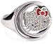 Hello Kitty by Simmons Jewelry Co. Sterling Silver Hello Kitty Diamond and White Sapphire Spiral Ring, Size 7 Hello Kitty by Simmons Jewelry Co. Sterling Silver Hello Kitty Diamond and White Sapphire Spiral Ring, Size 7