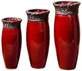 Aldonza Round Vases (3) Set Oxblood Red