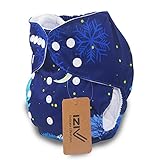 iZiv新生児1厚いおむつ付きオーガニック幼児防水/調整/再利用可能/洗えるポケット布おむつのフィット赤ちゃん0.5-3歳(ナイト)