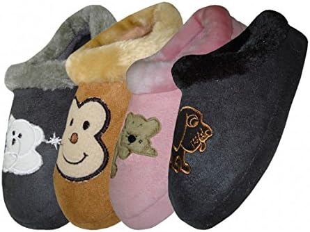 Children's Animal House Slippers, Indoor Home Shoes, Slip on Shoes (XL=4, Pink)
