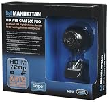 MANHATTAN HD Web Cam 760 Pro Hi-Speed USB 2.0 High-Definition-Sensor Face-Tracking integriertes Mikrofon