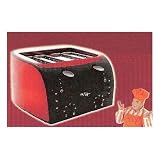 Chef Pepin CH48445 4-Slice Stainless-Steel Toaster, Metallic Red