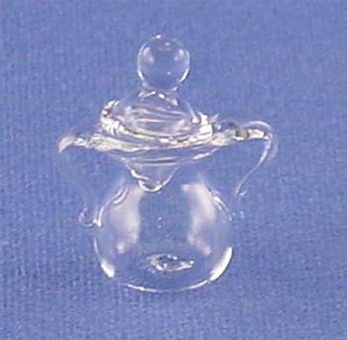 Dollhouse Miniature Glass Sugar Bowl with Lid