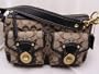 Coach Signature Legacy Pocket Shoulder Bag Purse 12869 Khaki Black