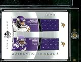 2003 SP Authentic Daunte Culpepper / Onterrio Smith Authentic Threads Double Jerseys 343/345 Minnesota Vikings Football Card - Mint Condition - Shipped In Protective Display Case