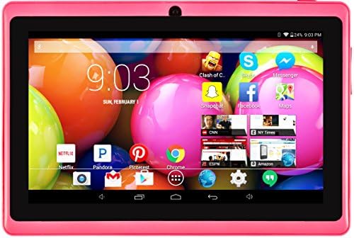 DeerBrook® DB+ 7" Quad Core Tablet 8GB- HD 1024x600 Display, Bluetooth, Dual Camera, Google Android 4.4 KitKat, WiFi, Google Play Pre-installed, 3D Gaming Support (Pretty Pink)