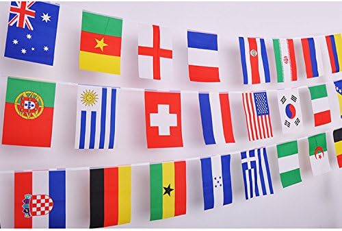 IsPerfect 164 Feet 8.2'' x 5.5'' International String Flags Banners,200 Countries Flags World Flags Pennant Banner for Olympics,Grand Opening,Bar,Sports Clubs,Festival,Party Events Decorations