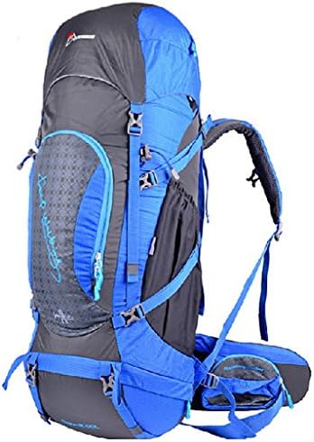 Mountaintop Unisex Outdoor Hiking Climbing Camping Backpack Mountaineering Bag High Capacity 65L-Blue