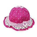 Toddler Infant Kids Baby Girls Summer Flower Cap Polka Dot Ruffle Sun Hat (Rose)