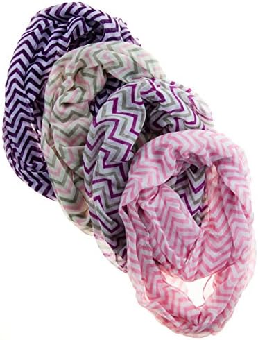 Cotton Cantina 4 Pack Soft Chevron Infinity Scarf