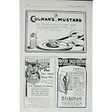 1907 Colmans Mustard Pen Suit Avoid Drugs Razor Silver by Original old antique victorian print