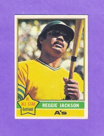 Reggie Jackson 1976 Topps Baseball (Oakland A's)) (New York Yankees) (Los Angeles Angels)