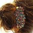 Lovely Vintage Jewelry Crystal Peacock Hair Clip