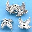 5 Sterling Silver Leaf End Cap Beads Jewelry Beading